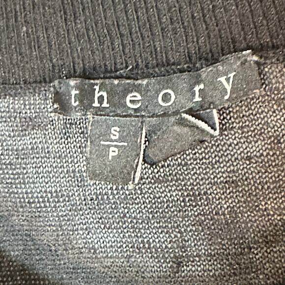 Theory linen blend‎ semi sheer striped top woman’s S GUC neutral capsule - Picture 8 of 11